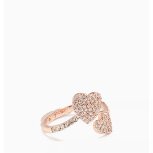 KateSpade Yours Truly Pave Heart Ring - Rosegold